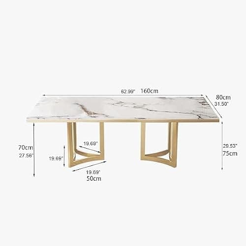 POVISON Ensemble Table de Salle à Manger avec 4 Chaises, Table à Manger 160cm pour 4-6 Personne, Chaise à Manger Lot de 4, Blanc (160CM)