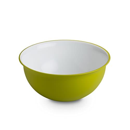 Omada Design Saladier 1,5 lt. 20x9 cm blanc intérieur coloré extérieur, en plastique et antibactérien, convient au micro-ondes et incassable, idéal en cuisine, ligne Sanaliving