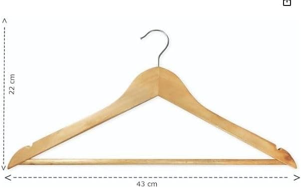 Jocca cintres en Bois, Bois, Multicolore, 44 x 16 x 1.1 cm