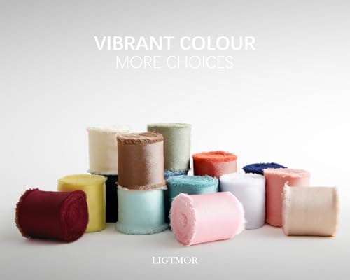 Ligtmor Ruban satin Mousseline de soie 13.5m x 3.8cm Cadeau Mariage Tissu Ruban pour emballage cadeau DIY Décoration -champagne & nude
