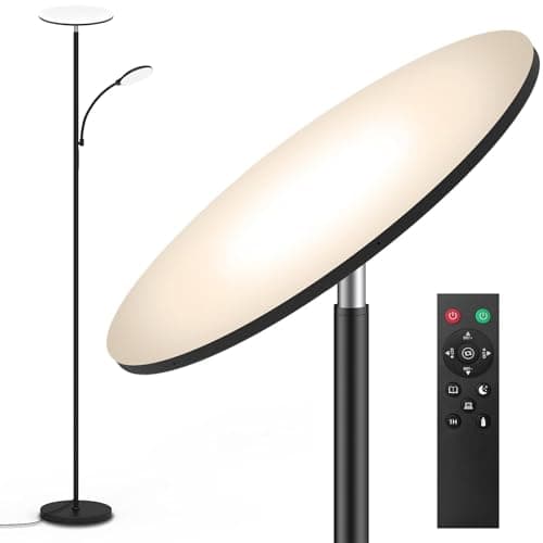 LED Lampadaire, 44W 4500LM Super Lumineux Lampadaire sur Pied Salon, Dimmable 2700K-6500K Lecture Lampadaires avec Télécommande et Contrôle Tactile, Lampadaire Haut pour Salon Chambre Bureau