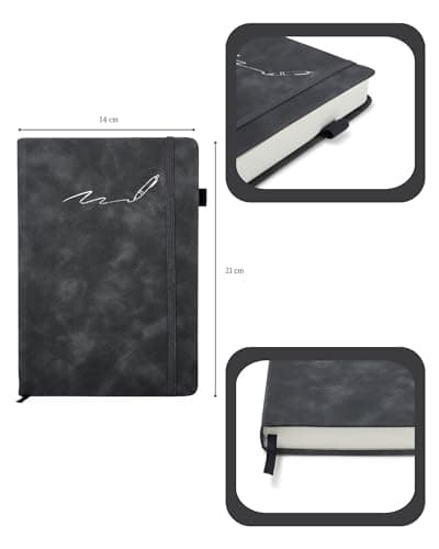 Soul Projekt Journal Intime Adulte Noir, Carnet de Notes, Bloc Note A5 Ligné, 360 Pages Notebook, Cadeau Noel Original, Carnet d'écriture Aesthetic, Agenda Scolaire, Cahier A5, Ecriture Livre