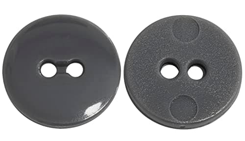 AERZETIX - C65536 - Lot de 50 Boutons à coudre ronds Ø15x2.2 mm à 2 trous L24 24L en plastique - couleur: gris foncé - diamètre de l'ouverture 2 mm - mercerie couture vêtements décoration
