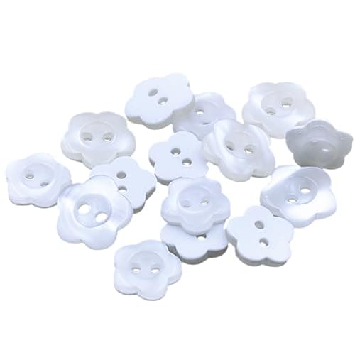 Lot de 100 boutons en forme de fleur de prunier, boutons à coudre, boutons en tricot, boutons pour bébé, boutons de décoration de vêtements, boutons floraux à 2 trous, boutons de couture en résine