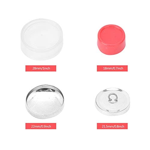 HEEPDD Kit de Boutons de Couverture, Kits de Boutons Couverts Kits de Bricolage de Bouton de Bricolage Tissu Solide Boutons à Dos Plat recouverts 1 Ensemble d'outils de Boucle 10 Ensembles(25 mm)
