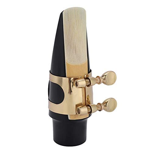 Embouchure de saxophone alto, Embouchure de saxo ABS avec capuchon et boucle en métal Pads