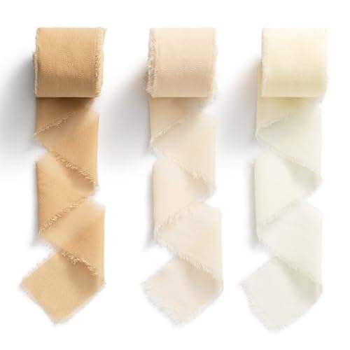 MORSUNBELA Ruban en mousseline de soie 3,8 cm Ruban décoratif pour cadeau de mariage