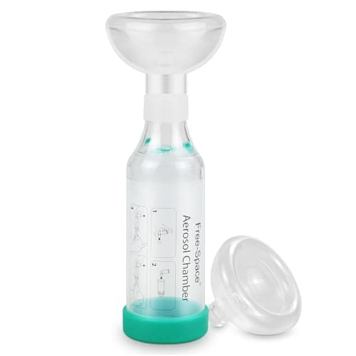 Espaceur d'inhalateur pour Chat/Chien avec Masque en Silicone de Forme Ronde, Chambre d'aérosol félin avec indicateur de Respiration 2 Masques (Chien)