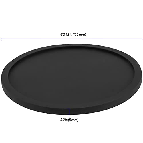ZEONHEI Lot de 8 Dessous de Verre Ronds en Silicone de 10 cm, sous Verres, sous Tasses, Dessous de Tasse, pour Bar, Fête, Maison, Bureau, Anti-Dérapants, Noir