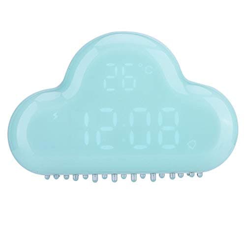 Diyeeni Réveil numérique LED en Forme de Nuage, Alarm Clock Nagnétique avec Température Calendrier Snozee, Horloge de Table Numérique pour Enfants sans Tic-Tac, Convient aux Filles Garçons(Bleu)