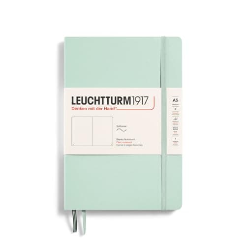 LEUCHTTURM1917 367271 Carnet de notes Medium (A5), Couverture souple, 123 pages numérotées, Mint Green, blanc