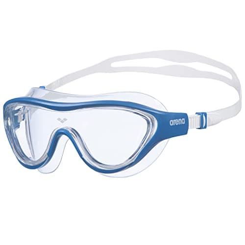 arena Lunettes de Natation Adultes The One Mask , Antibuée, Mixtes, Masque avec Verres Larges, Protection contre les UV, Pont de Nez Auto-ajustable, Bleu (Clear-Blue-White)