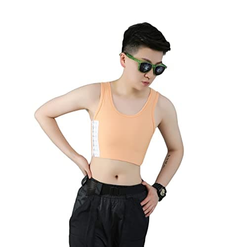 BaronHong Poitrine Binder Respirant Mesh Élastique Shapewear pour Tomboy Trans Lesbian (jaune, 4XL)