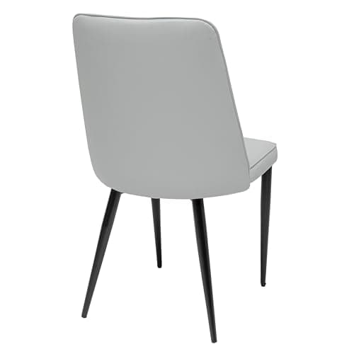 MINCETA Lot de 2 chaises de salle à manger, modernes, en cuir synthétique, avec dossier rembourré, pour cuisine, salle à manger, gris clair