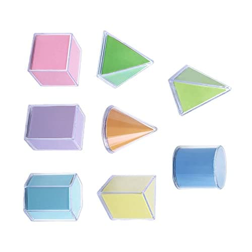 MagiDeal 8Pcs Blocs de Formes Géométriques Transparente, Jouet Forme Mathématiques des Montessori Kit Pédagogique pour Enfant, Tout-Petits