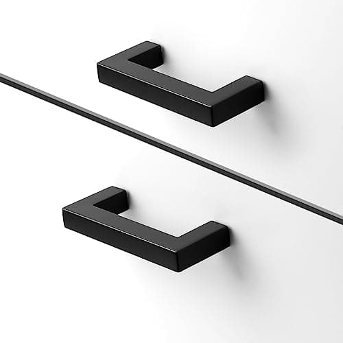 PinLin Set de 30 poignées de porte d'armoire de cuisine en acier inoxydable chambre à coucher dressing Cup Board tirette 76mm trou Centre largeur 12mm noir carré t - grip