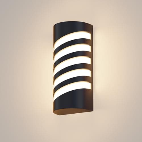 Klighten Noir Lampe Murale Exterieur/Interieur, E27 Applique Murale, IP65 Éclairage Mural pour Entrée Couloir Escaliers, Ampoule non Incluse