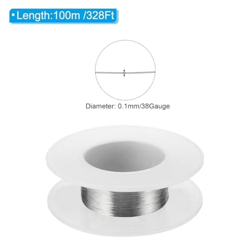 PATIKIL Fil en Acier Inoxydable 304, 100 Mètres, 0,1 mm, 38 Gauge, Fil de Bijoux Souple pour la Fabrication de Bijoux, Bracelets, Perles, Artisanat DIY, Argent