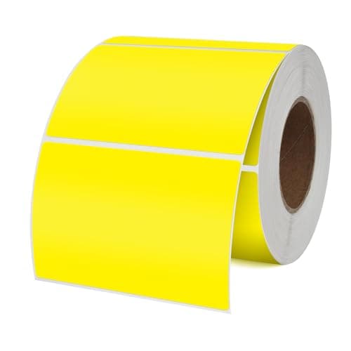 YIKIADA Lot de 500 étiquettes autocollantes en vinyle - Jaune - 50 x 76 mm - Étanche - Pour déménagement, bureau, entrepôt, maison
