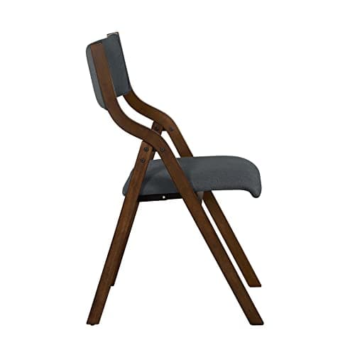 Ball & Cast Chaises Pliantes Tapissées Lot de 2, Chaise de Salle à Manger Pliable Confortable, Chaise de Réunion en Bois pour Cuisine Bureau, Facile à Transporter et à Ranger, Gris Foncé