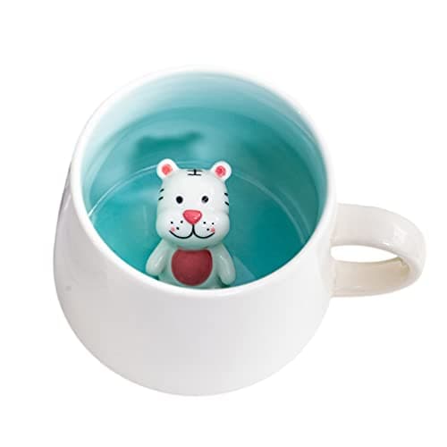 Biigming Tasse Tigre 3D, Tasse Aniaml 3D en Céramique, 350 ml Mug Humour Faite à la Main, Tasse à Café comme Cadeaux pour Noël, Anniversaire, Femmes, Enfants(Tigre)