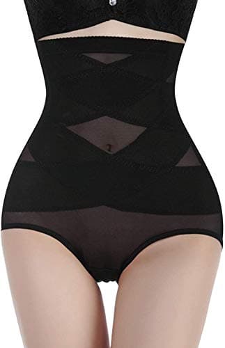 CHUMIAN Femme Culotte Sculptantes Taille Haute Gainante Minceur Gaine Amincissante Ventre Plat Invisible Panty Efficace sous-vêtements (Attirant Noir, XL)