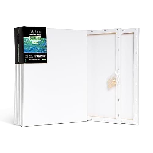 Elan Toile à Peindre 30x40, 100% Coton 6-Pack de Toiles Pré étirées, Toile Peinture, Toile Vierge, Canvas Toile Peinture, Toiles Peinture, Toiles à Peindre, Chassis Entoilé, Toile a Peindre