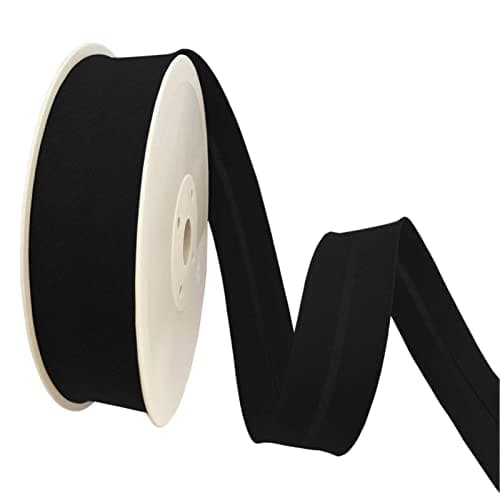 TEXTEX = biais de 40 mm de large. 50 % coton et 50 % polyester. Pièce de 10 m - Noir
