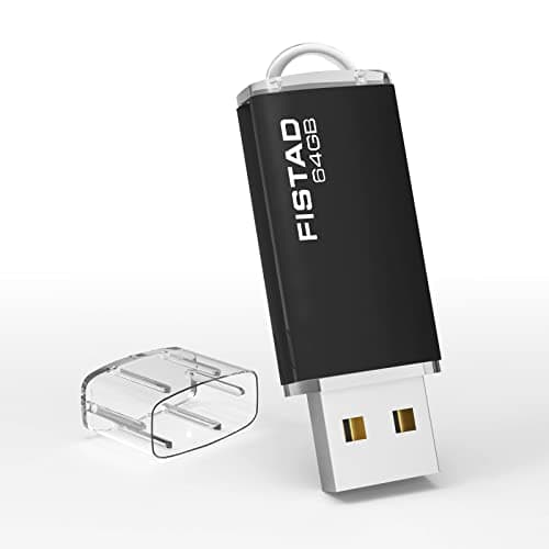 FISTAD CLé USB 64Go, Flash Drive 64Go Pen Drive USB 2.0 Memory Stick 64Go Thumb Drive pour PC, Ordinateur Portable etc (Noire)