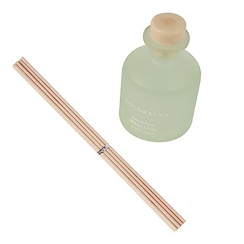 Cocorrína diffuseur de Parfum - Lotus Blanc 200ml parfums d'intérieur avec bâtonnets Diffuseur Reed d'huiles essentielles pour la Chambre à Coucher, la Salle de Bain, l'étagère et Le Bureau