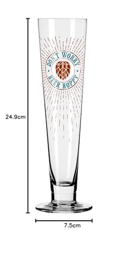 Ritzenhoff 1011012 Verre à bière 330 ml - série Heldenfest, motif n° 12 - Don't worry, beer hoppy - rond - Made in Germany