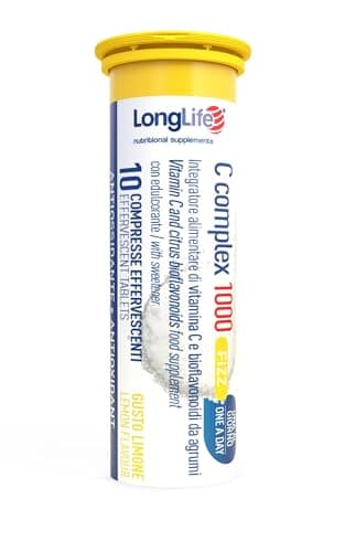 LongLife® C Complex 1000 t/r | Haute dosage 1000mg de vitamine C | Avec bioflavonoïdes d’agrumes | Time Release | Système immunitaire | Végan et sans gluten