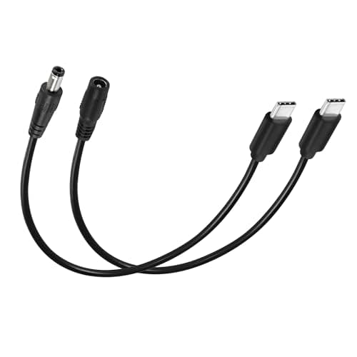 MEIRIYFA USB 3.1 Type-C mâle vers DC 5,5 x 2,5 mm mâle Femelle câble d'extension de Prise d'alimentation pour téléphones tablettes – 25 cm