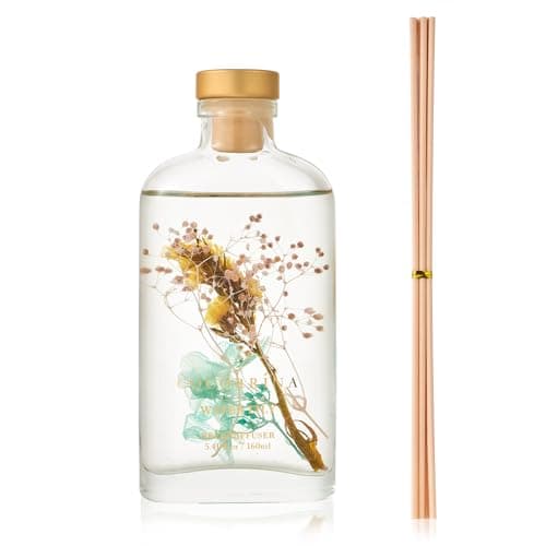 Cocorrína Diffuseur Parfum Maison, Nénuphar 160ml avec bâtonnets Parfum de Maison pour Salle de Bain Chambre à Coucher Décoration d'intérieur