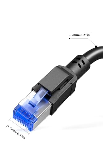 Ercielook Câble LAN CAT8 haute vitesse de 10 m pour l'extérieur et l'intérieur, rallonge de câble LAN 40 Gbit/s pour routeur, gaming, modem