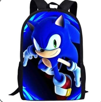 Ksopsdey Sonic Sacs à Dos, Cartable Garcon Primaire Sonic, Sonic Imprimé Sac à Dos Enfants Sac à Dos, 3D Cartable Scolaire Garçon Kids Backpacks, Sac de Voyage Étanche Étudiant Cartable