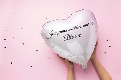 Ballon avec votre inscription en forme de coeur Ballon avec n'importe quel texte Cadeau personnalisé pour l'anniversaire de la Saint-Valentin Anniversaire pour l'hélium ou l'air (coeur) (Cœur)