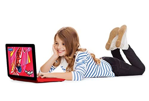 Lexibook Miraculous avec Ladybug – Ordinateur Portable bilingue pour éducation, Anglais et Allemand, 124 activités, mathématiques, logique, Musique, Horloge, Jeux – Jouet pour Fille, JC598MIi3
