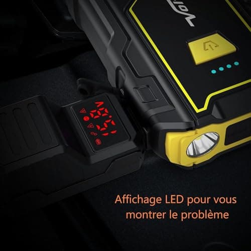 VoltSugre Booster Batterie Voiture 3000 Amp (7.0L+ Essence / 5.5L+ Diesel) Démarreur Portable Jump Starter Puissant pour Batterie au Lithium 12V