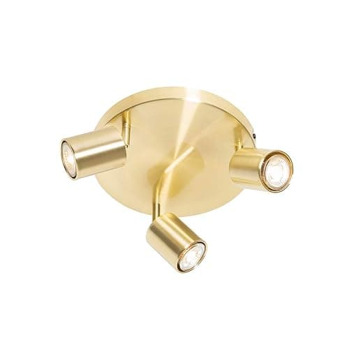 Qazqa java - Spot plafond, plafonnier - 3 lumière - Ø 25 cm - Doré/Laiton - Moderne - éclairage intérieur - Salon I Chambre I Cuisine I Salle à manger