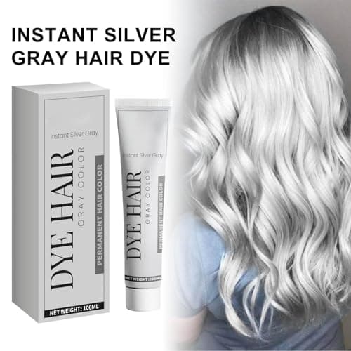 Gotysles Lot de 5 teintures pour cheveux gris, crème colorante pour cheveux gris, crème colorante professionnelle pour cheveux gris, crème colorante instantanée pour cheveux gris, 100 ml (argent, 5