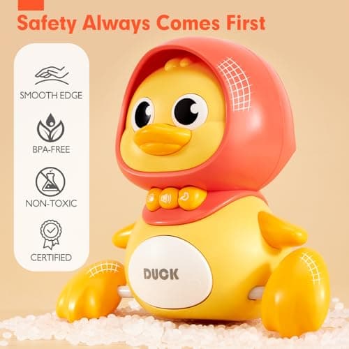 hahaland Jouet Bebe 1 an Canard Qui Marche Bebe, Jouet Bebe 6 Mois Jouets Musicaux avec Musique & Lumière, Jeux Montessori 1 an Jouet Enfant 1 2 Ans Cadeau Enfant 1 2 Ans Garcon Fille