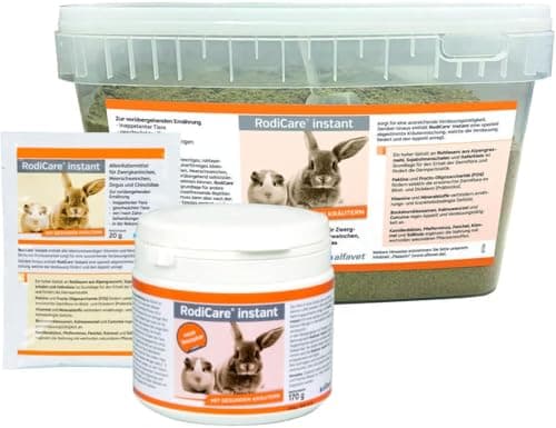 alfavet RodiCare instantané Aliment pour Petits Lapins Nains, cochons d'Inde et Petits rongeurs affaiblis et sans appétit, 2 kg de Poudre avec cuillère doseuse