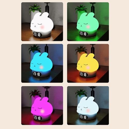 Réveil Lapin,Réveil Lapin,Lapin en Silicone Pat Light | Lumière de Pat en Silicone en Forme de Lapin, réveil numérique en Forme de Lapin, Lampe de réveil Amusante pour Chambre à Coucher et Salon d'