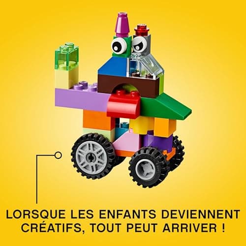 LEGO 10696 Classic La Boîte de Briques Créatives, Jouet et Ensemble de Rangement avec Briques, Roues, Fenêtres, Idée Cadeau Anniversaire, Enfants 4 Ans