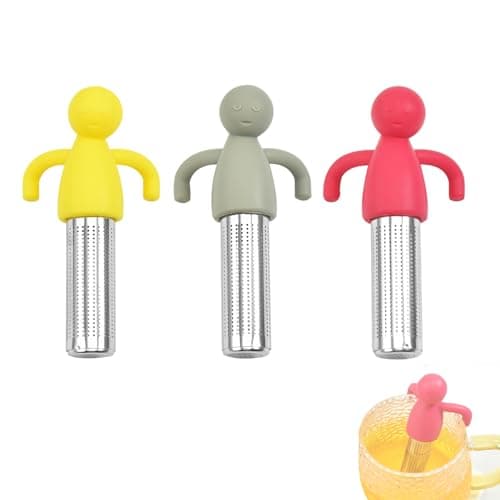 3 Pièces Boule à Thé Infuseur à Thé Inoxydable 304 et Silicone, Ultra Fine en Acier Inoxydable Feuille Boule de thé infuseur,Pour feuilles de thé en vrac, theiere, tasse, mug