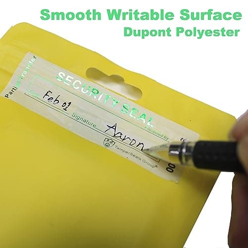 TamperSeals Group – 100 Pièces 2,5 x 8,5 cm Étiquettes, Stickers, Autocollantes Void Inviolable de Sécurité Garantie à Transfert Partiel (Blanc, Laser Holographique Sceau, Numéros de Série)