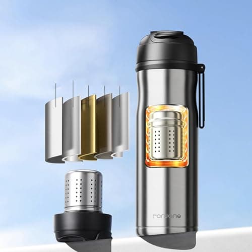 Gobelet à thé avec infuseur, tasse à thé de voyage, 600 ml, bouteilles isothermes portables, infuseur à thé, bouteille d'eau avec infuseur, tasse de voyage pour les sports d'alpinisme