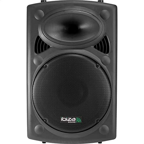 Ibiza - PORT15VHF-BT - Enceinte Portable 15"/800W Max avec 2 micros (VHF), télécommande et Housse de Protection - Bluetooth, USB, SD - Autonomie de 6 à 8h