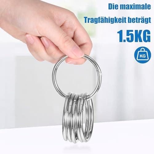 WUISOLQP Lot de 6 mousquetons ronds - 60 mm - En alliage de zinc - Grand mousqueton rond - Anneau rond - Porte-clés - Pour sac, sac à main, bricolage, artisanat - Argenté